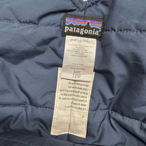 Patagonia Baby Overalls Bibs Snow Pile Insulated Size 12M Waterproof Navy EUC - Picture 4 of 5